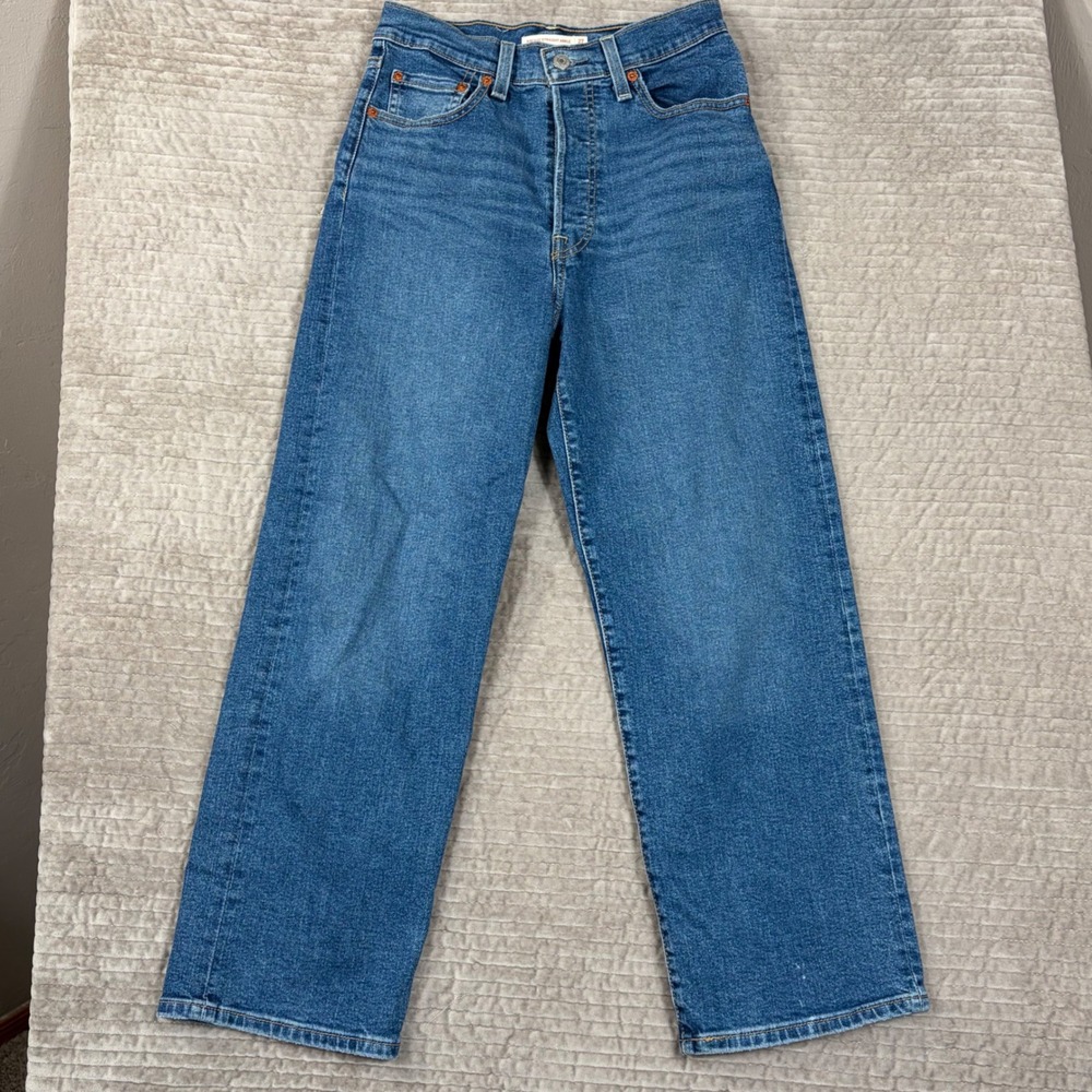 Levis Ribcage Straight Ankle Jeans Blue Denim W27 L27 72693-0121 High Rise